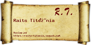 Raits Titánia névjegykártya